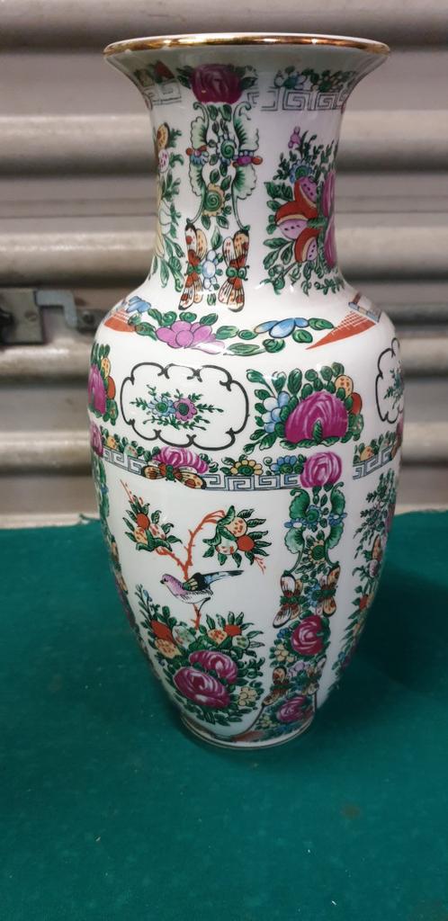vaas chinees aardewerk, vlinders en vogels, Ophalen of Verzenden