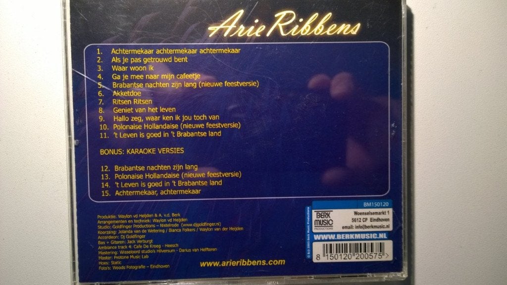 Arie Ribbens - Achter Mekaar Achtermekaar, Cd's en Dvd's, Cd's | Nederlandstalig, Ophalen of Verzenden, Zo goed als nieuw, Folk