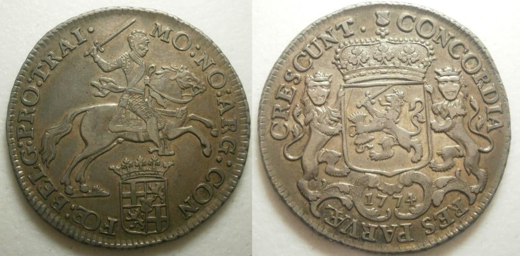 Utrecht ½ Dukaton zilver 1774 bloemrand, Postzegels en Munten, Munten | Nederland, Vóór koninkrijk, Zilver, Ophalen of Verzenden