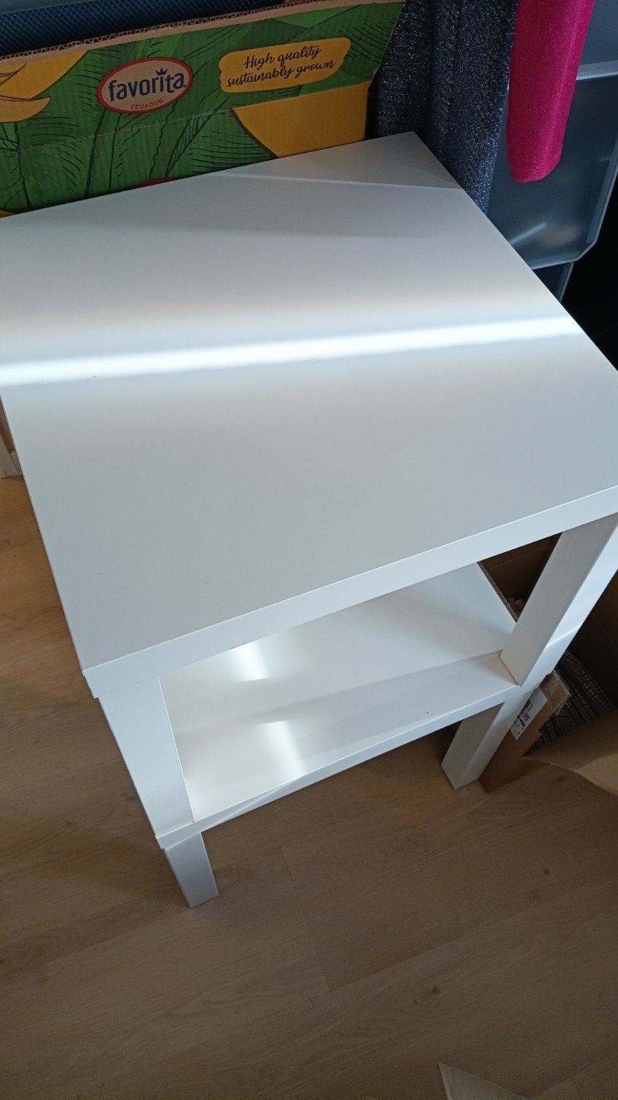 2 witte Ikea Lack tafeltjes, 55x55cm, Huis en Inrichting, Tafels | Bijzettafels, Gebruikt, 55 tot 75 cm, Modern, Rechthoekig
