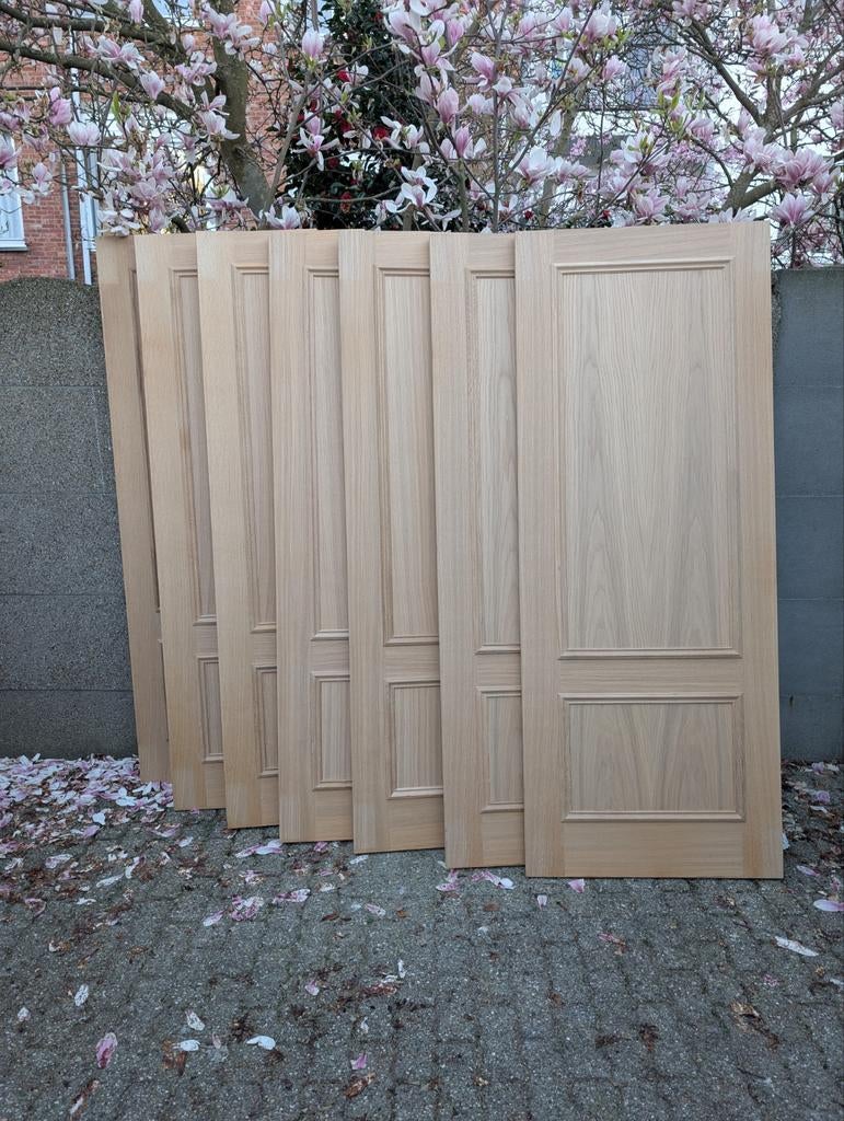 14 Binnendeuren Massief fineer eik laag, Ophalen, Glas, Binnendeur, 200 tot 215 cm