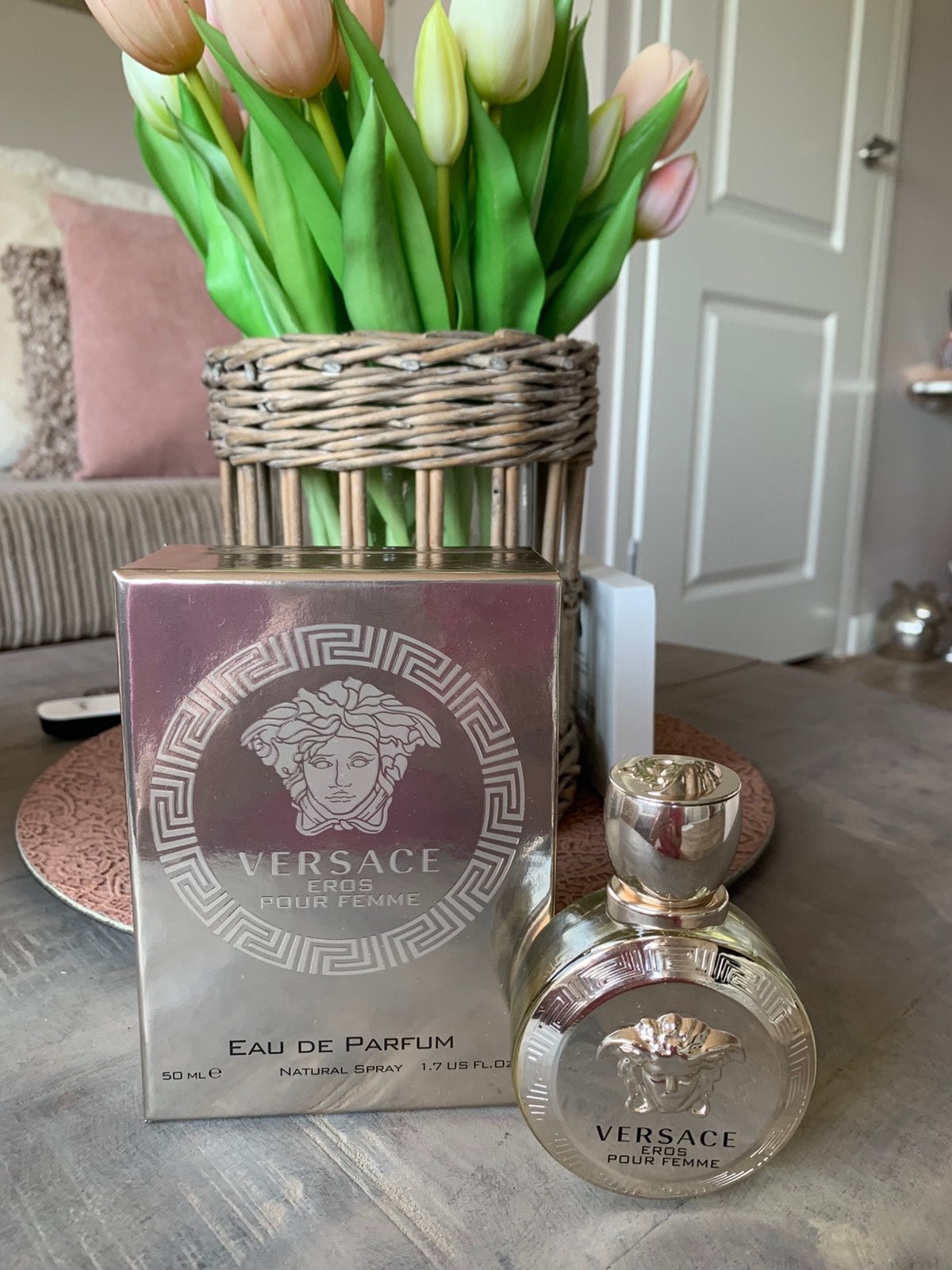 Versace Eros Pour Femme eau de parfum 50ml, Ophalen of Verzenden, Zo goed als nieuw