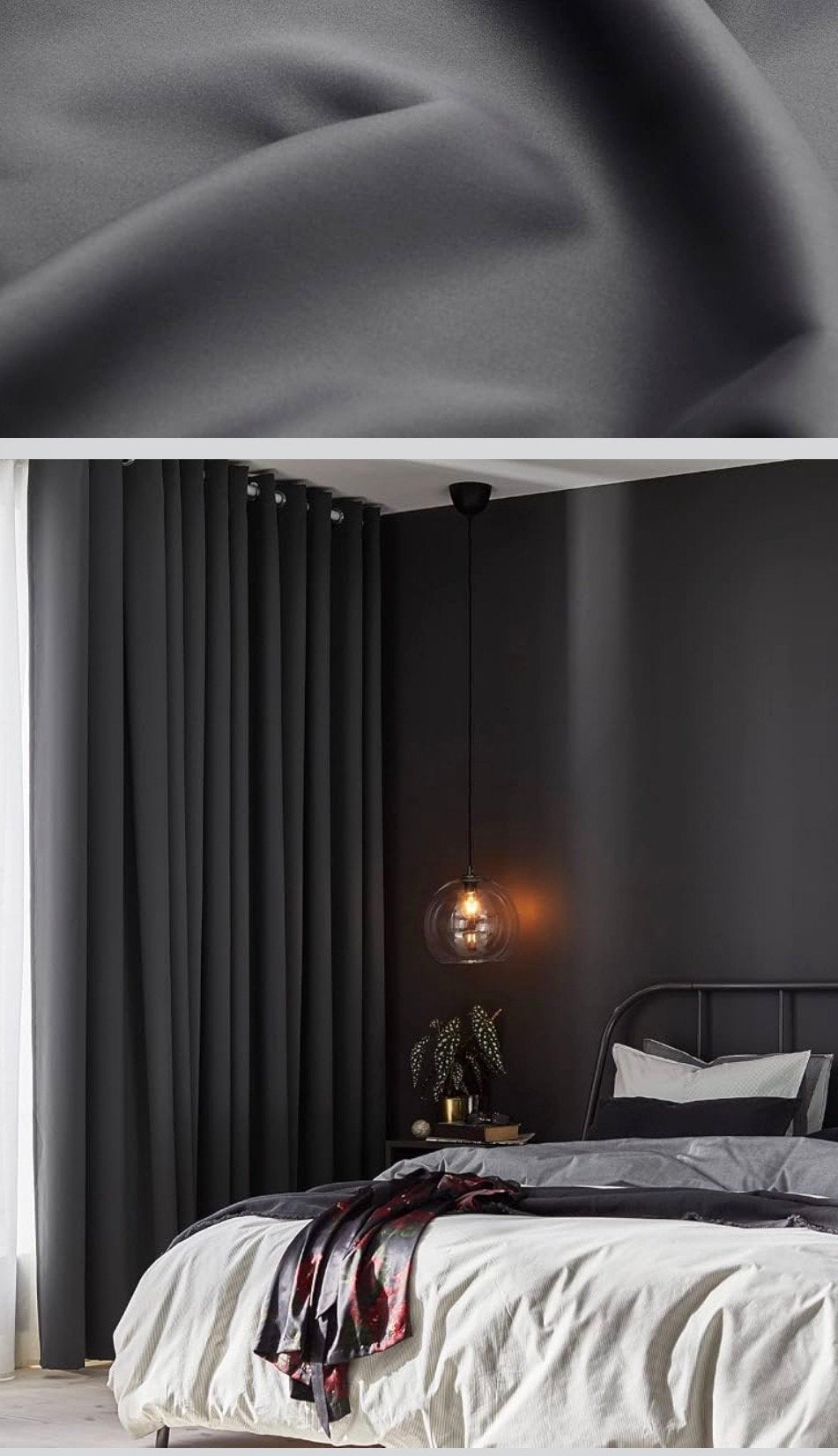 IKEA Hilleborg Gordijnen Grijs 140x225 cm (4 stuks), Gebruikt, Ophalen of Verzenden, Gordijn, In te korten