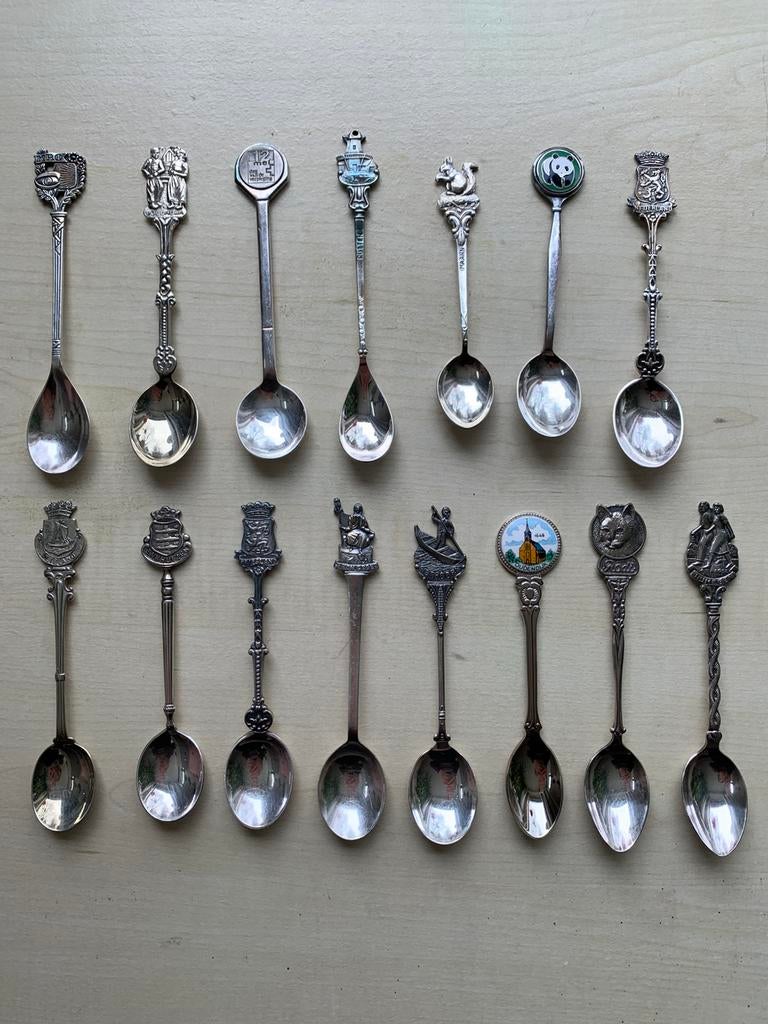 (Verzilverde) lepeltjes Nederland/ Nederlandse plaatsen, Antiek en Kunst, Ophalen of Verzenden