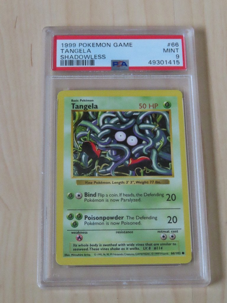 Pokemon Tangela [Shadowless] #66 Pokemon Base Set PSA 9, Ophalen of Verzenden, Nieuw, Losse kaart