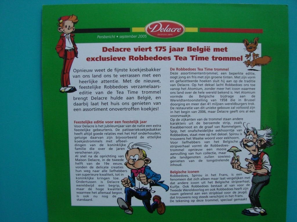 ROBBEDOES - Tea Time persbericht + dia * 2005 *Janry* NIEUW, Verzamelen, Stripfiguren, Ophalen of Verzenden, Guust of Robbedoes