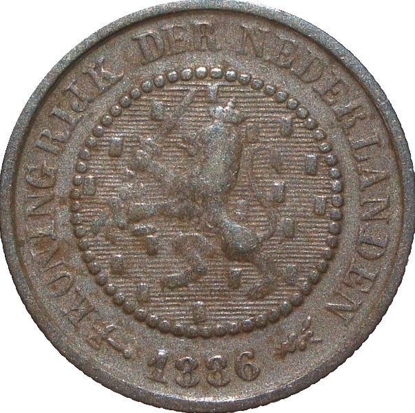 Nederland 0,5 cent 1886, Ophalen of Verzenden, Koning Willem III, Overige waardes, Losse munt