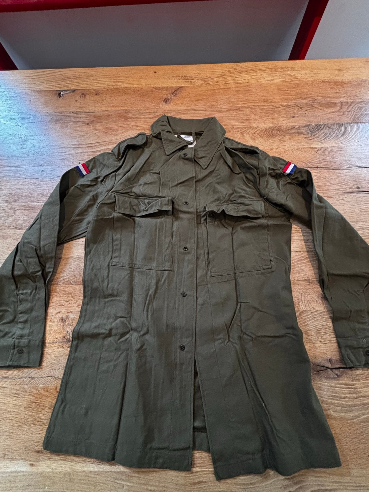 Vintage Militair Overhemd - KL Seyntex, Ophalen of Verzenden, Zo goed als nieuw, Maat 38/40 (M), Groen