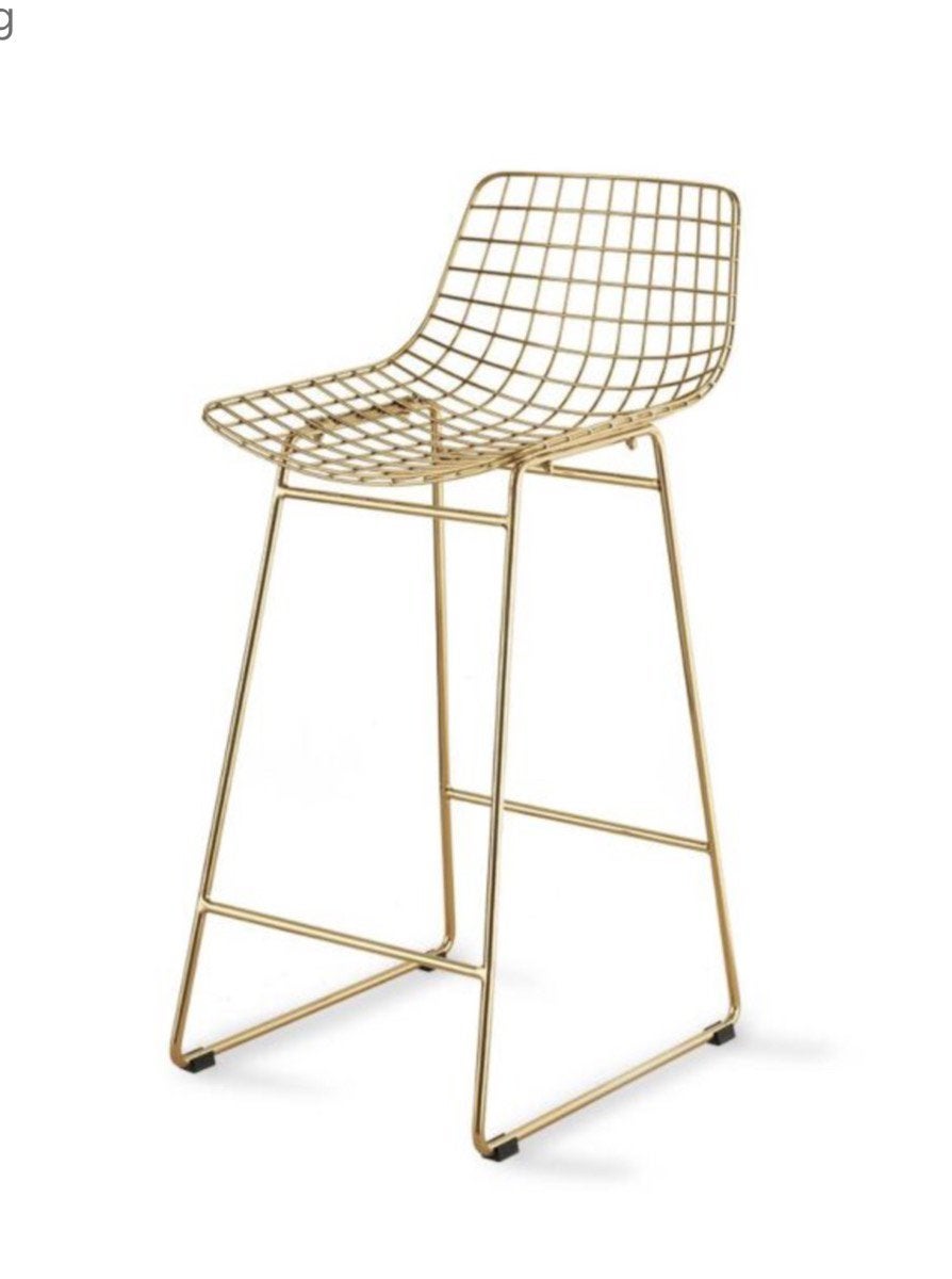 HKliving Wire bar kruk met kussen, 60 tot 90 cm, Ophalen of Verzenden, Zo goed als nieuw, 1 kruk