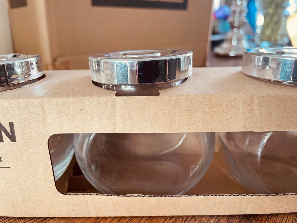 IKEA RAJTAN kruidenpotjes, set van 4, Ophalen, Glas, IKEA, Voorraadpot
