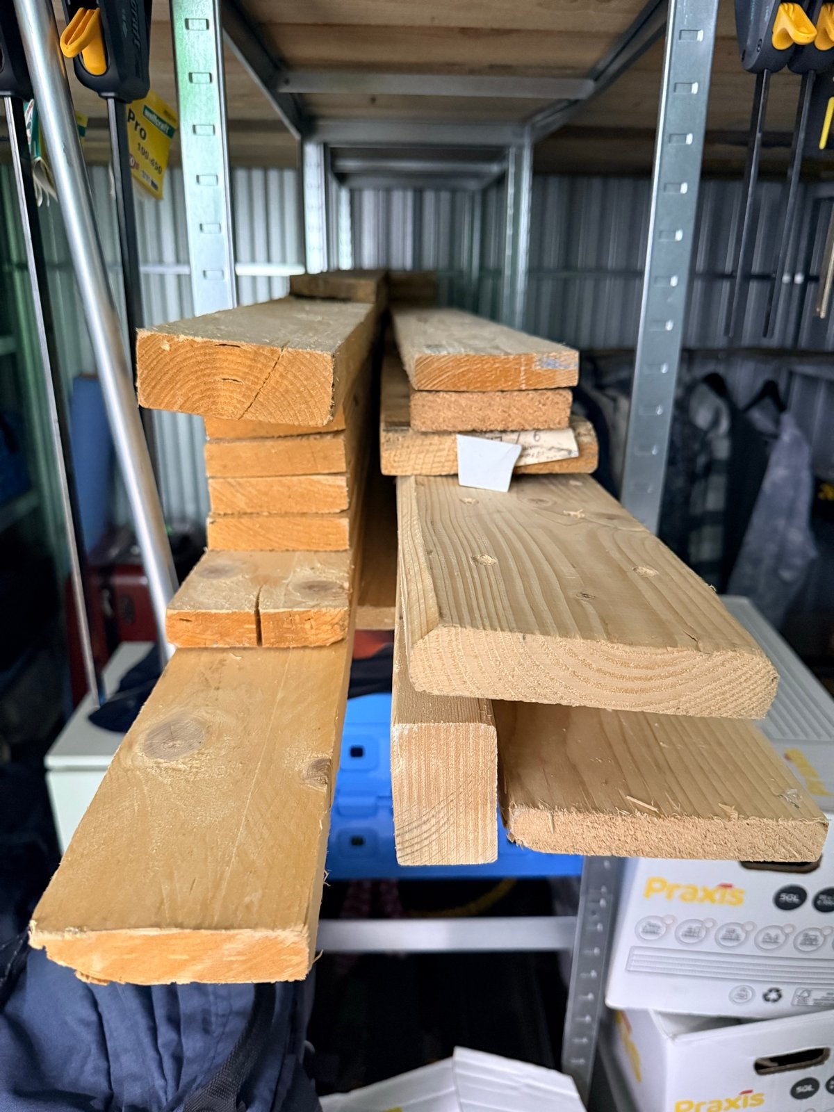 Diverse houten planken en balken - Gebruikt, Ophalen, Gebruikt, 25 tot 50 mm, Grenen
