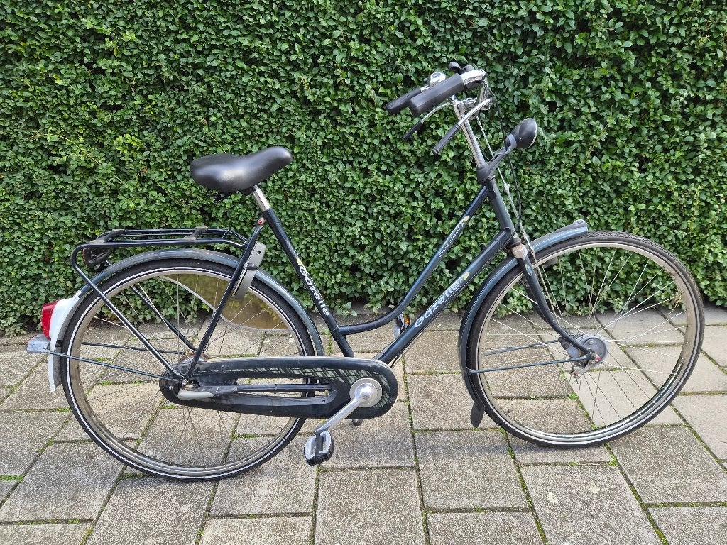 Groene Gazelle Damesfiets met stangenremmen, Gebruikt, Versnellingen, Gazelle, Trommelrem