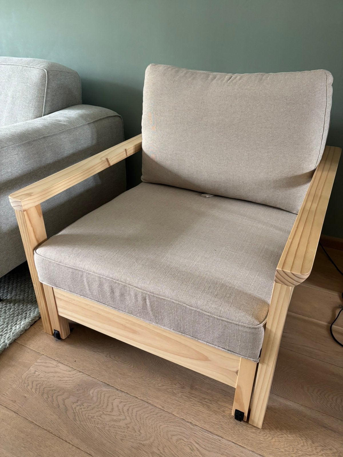 Ikea Tornsborg slaapstoel, Huis en Inrichting, Ophalen, Zo goed als nieuw, Eenpersoons, Beige