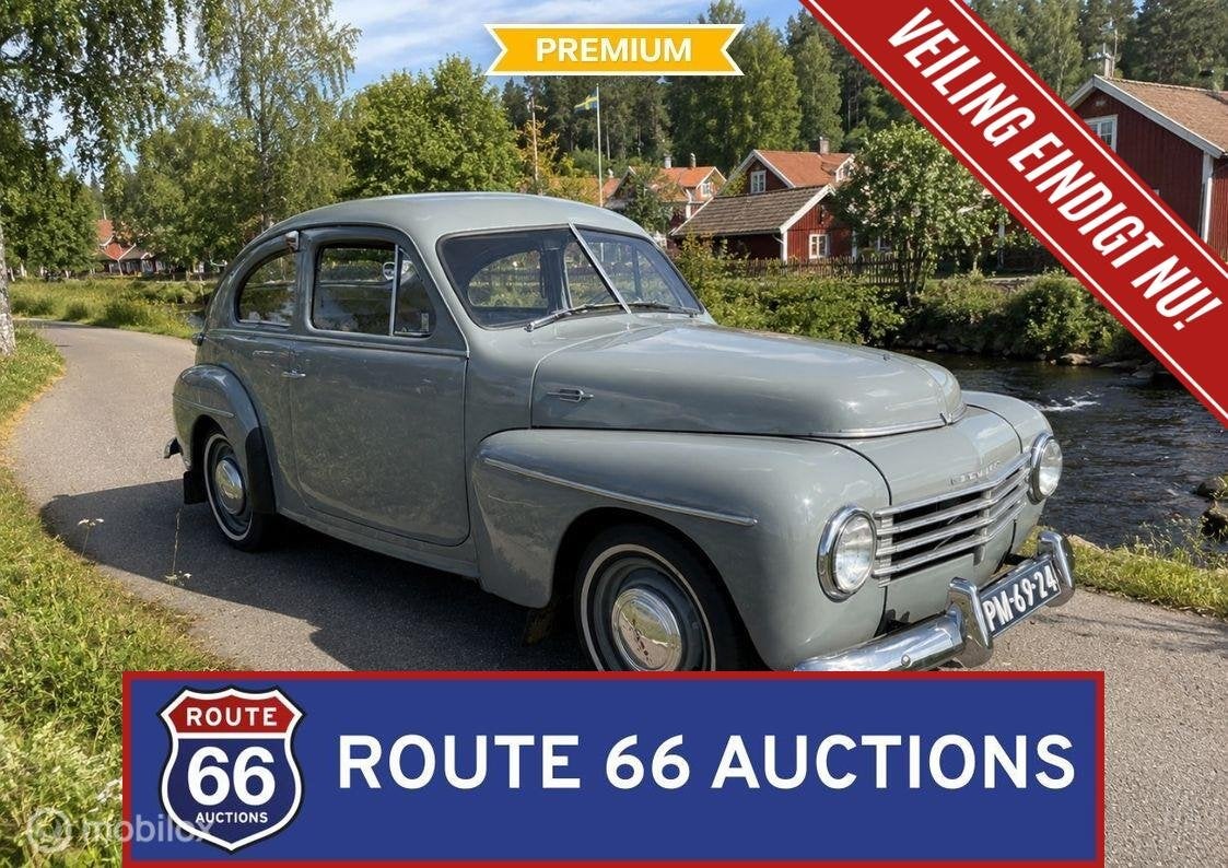 Volvo PV444 | 1955 | Route 66 Auctions, Auto's, Overige carrosserieën, Zwart, Bedrijf, Handgeschakeld