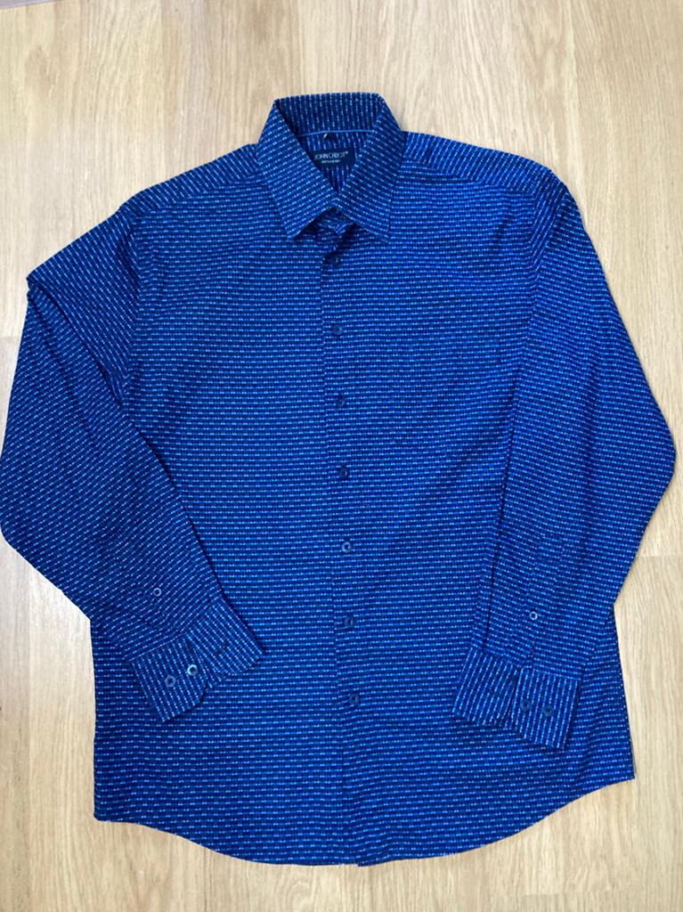 John Chabot Overhemd -M - Blauw, Kleding | Heren, Overhemden, Blauw, Zo goed als nieuw, John Cabot, Halswijdte 39/40 (M)