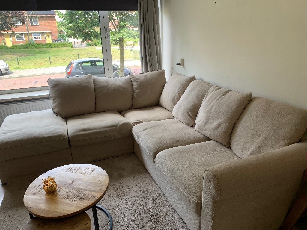 Mooie beige hoekbank Grönlid IKEA, Ophalen, 250 tot 300 cm, Gebruikt, Hoekbank