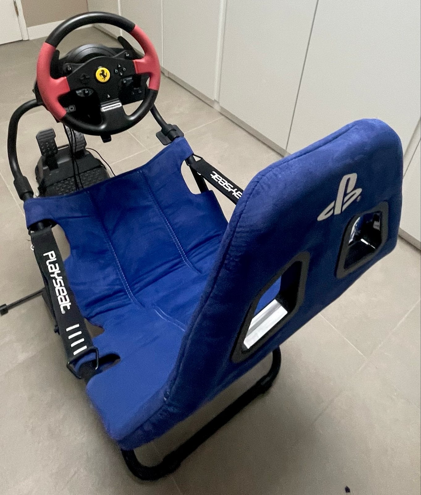 Thrustmaster T150 Ferrari & Playseat Challenge Set, Spelcomputers en Games, Racestoel, Gebruikt, Force feedback, Thrustmaster