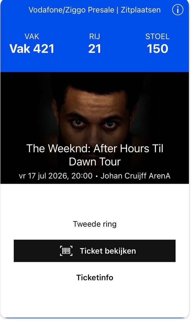 The Weeknd: After Hours Til Dawn Tour op 17 juli, Eén persoon, Juli