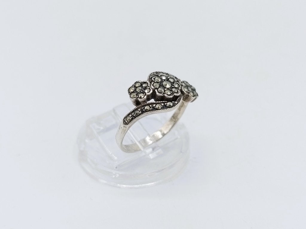 Zilveren ring met markasieten, 17 mm, Info@zilverwebsite.nl, Verzenden, Zo goed als nieuw, 17 tot 18