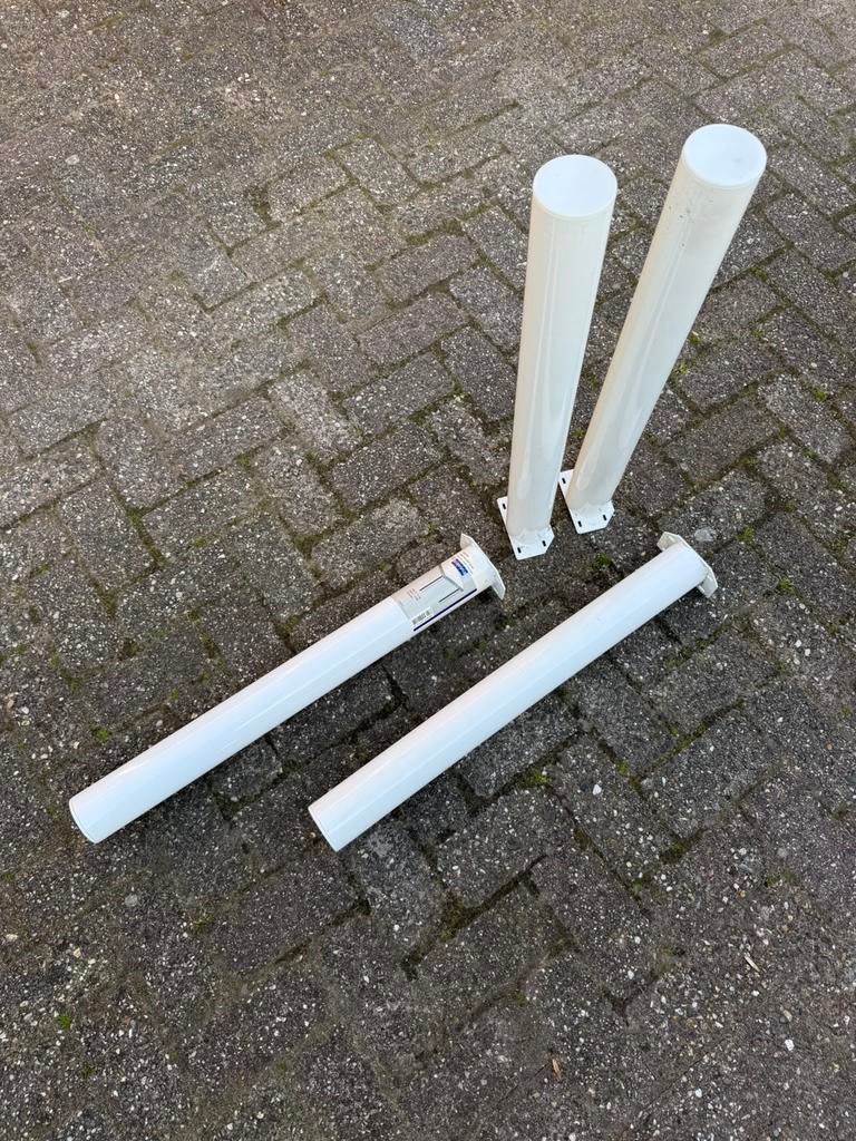 4x tafelpoot meubelpoot staal 7,6cm x 72 cm Gamma Duraline, Ophalen of Verzenden, Gebruikt, 250 mm of meer, Overige typen