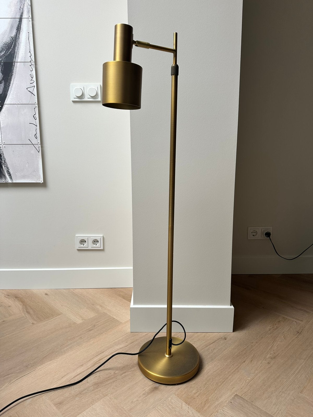 Karwei vloerlamp Nordin messing, Ophalen, Zo goed als nieuw, 150 tot 200 cm