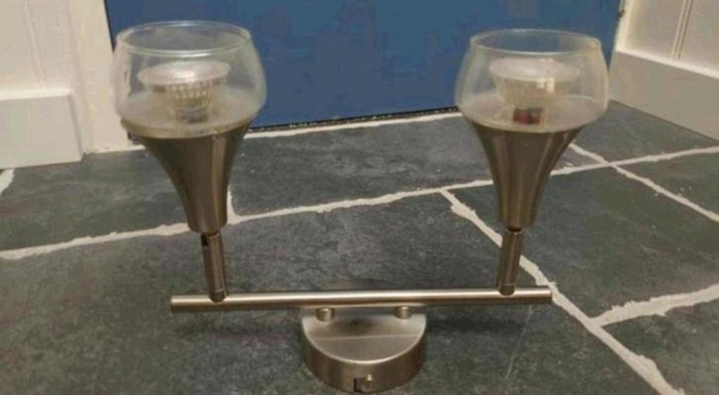 Design Plafondlamp, draaibaar & kantelbaar met spots, zgan!, Ophalen of Verzenden, Zo goed als nieuw, Glas, Landelijk