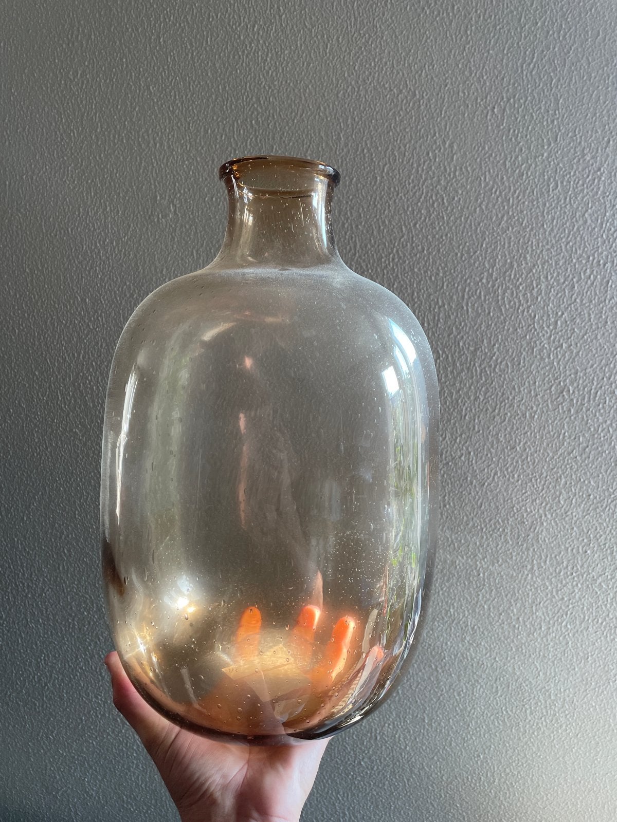 Set van 3 Leen Bakker Vaas Rowan - 38 cm hoog, Ophalen, Bruin, Nieuw, Glas