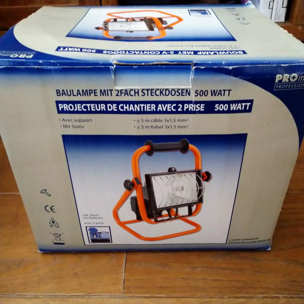 Bouwlamp 500 watt, Ophalen, Gebruikt, 500 watt of meer, Lamp