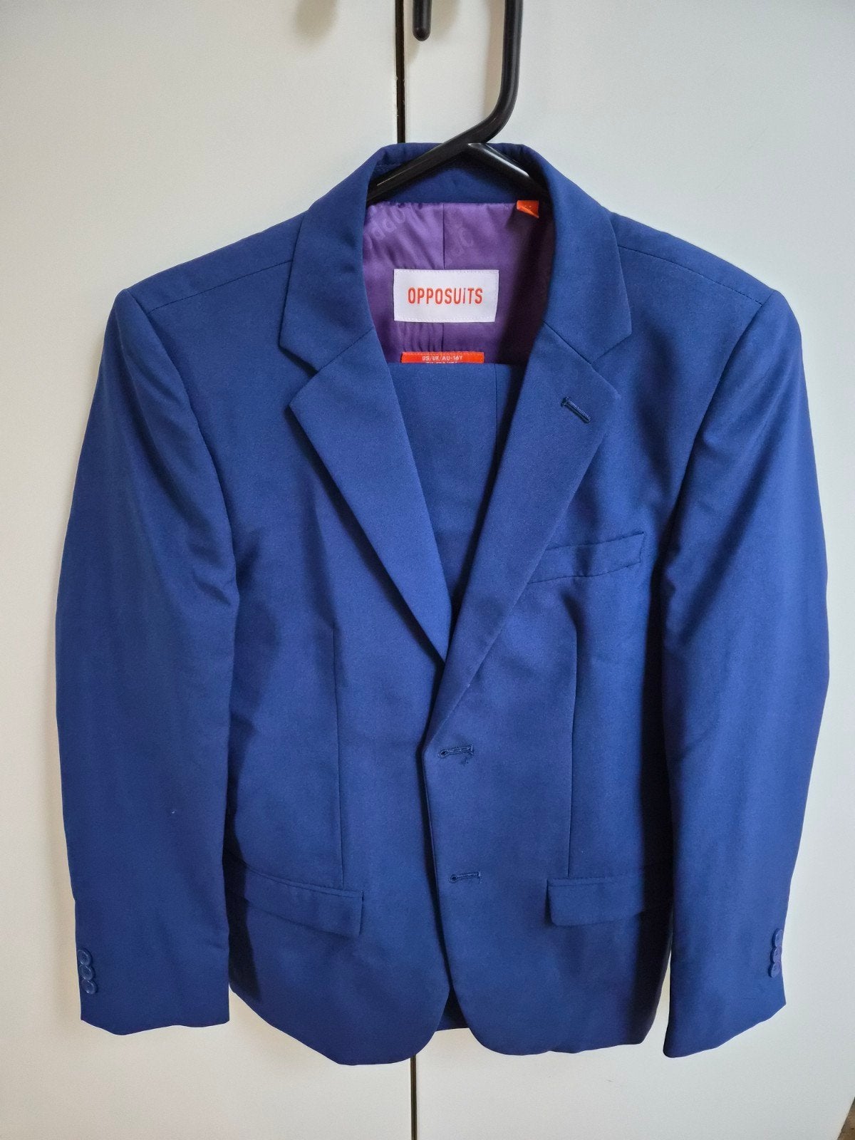 Opposuits Kostuum Blauw maat 170-176 met lichtblauw overhemd, Opposuits, Ophalen of Verzenden, Zo goed als nieuw, Setje