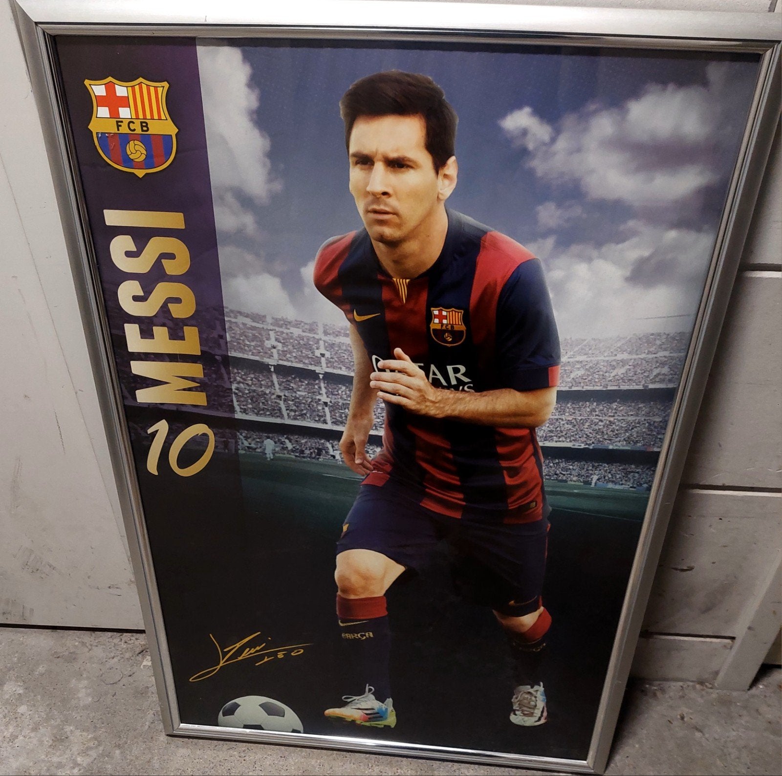 Ingelijste Poster Lionel Messi FC Barcelona, Ophalen, Gebruikt, Foto of Poster, 75 – 100