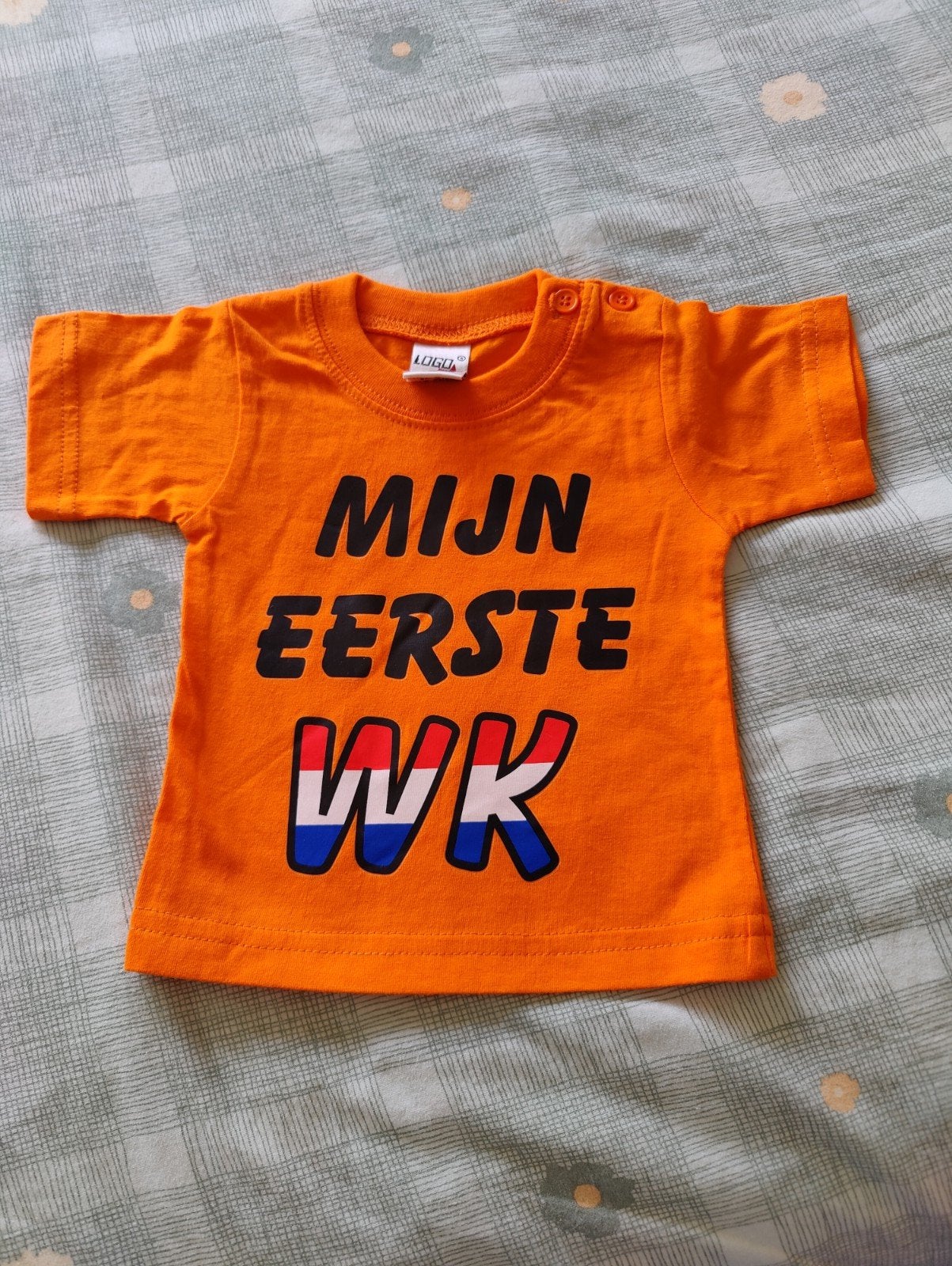 Oranje WK shirtje maat 68, LOGO, Jongetje of Meisje, Ophalen of Verzenden, Zo goed als nieuw