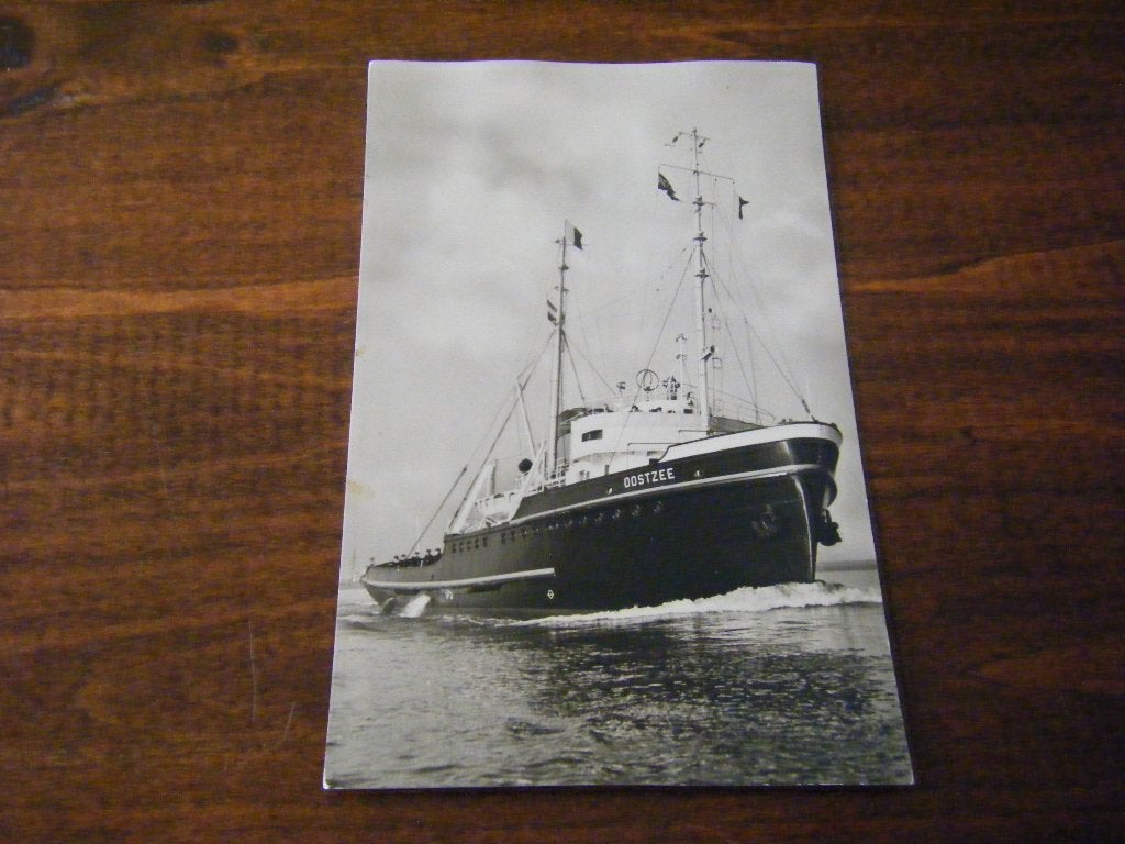 J41 - Schip - Sleepboot Oostzee - Mooi/Oud, Ophalen of Verzenden, Gebruikt, Kaart, Foto of Prent