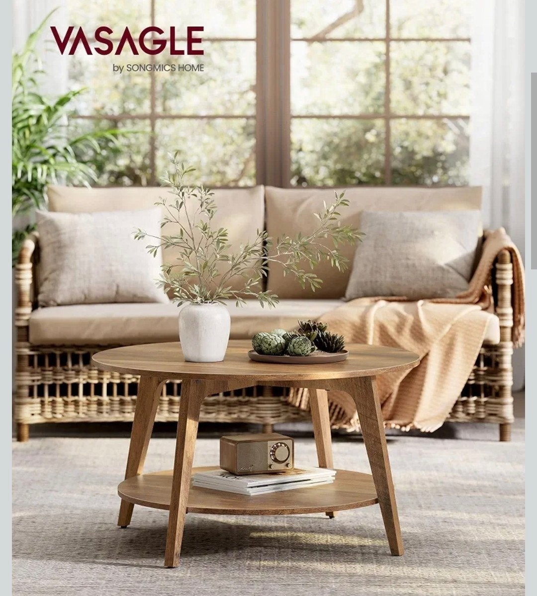 Gloednieuwe ronde salontafel met opbergruimte, 50 – 75, 50 tot 100 cm, Rond, Nieuw