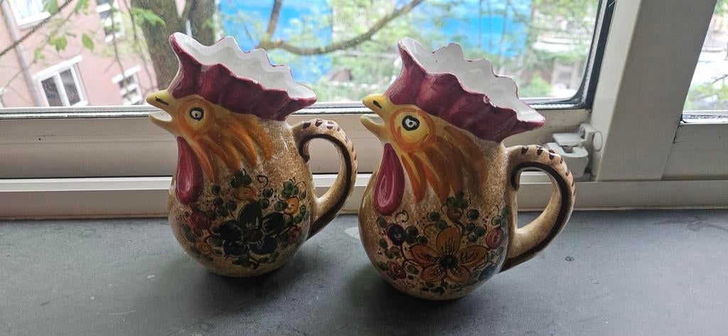 Deruti Vintage  wijnkan - Handgeschilderd, Huis en Inrichting, Keuken | Servies, Ophalen of Verzenden, Gebruikt, Keramiek, Overige stijlen