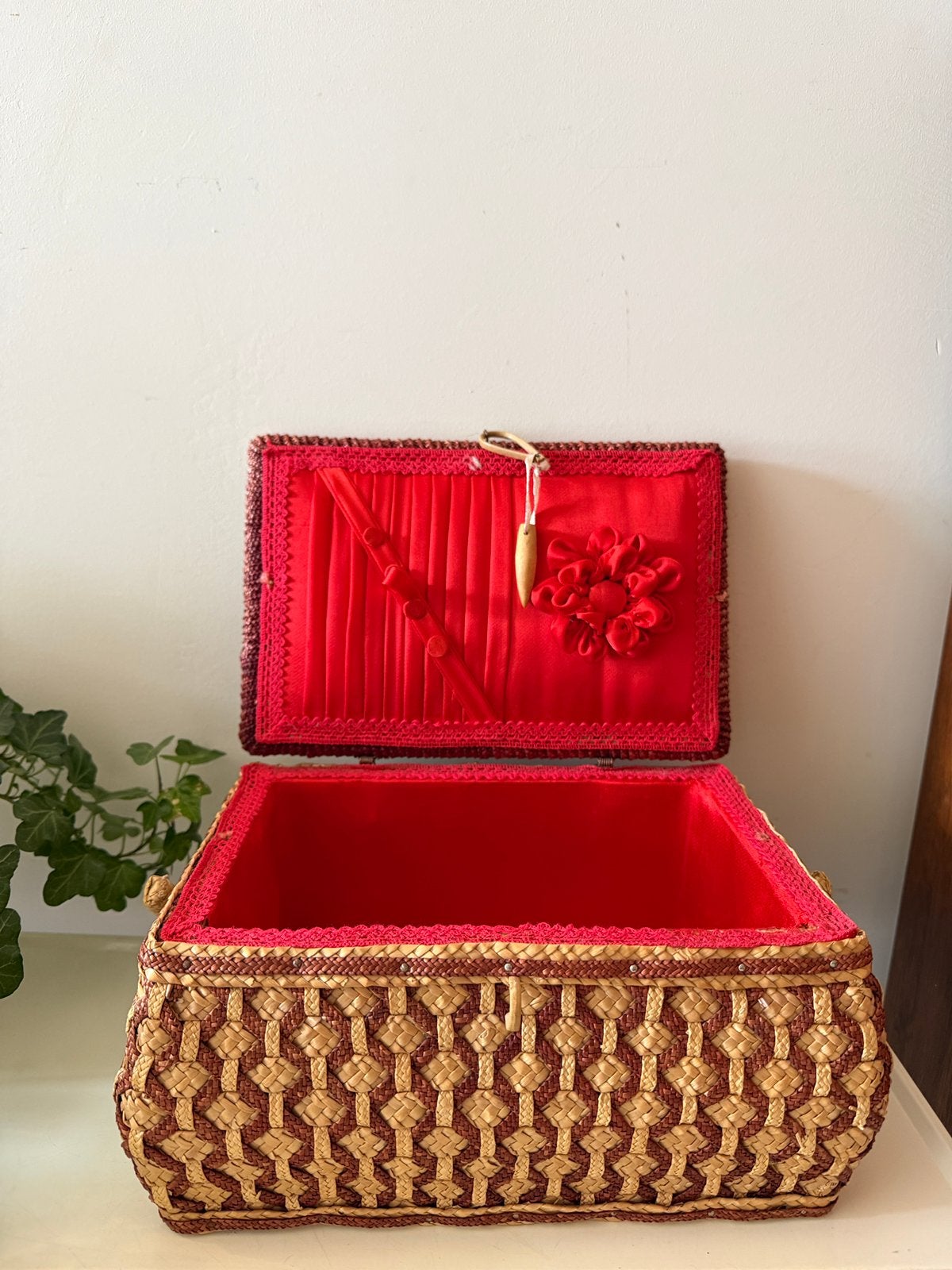 Vintage rieten opbergmand, Ophalen of Verzenden