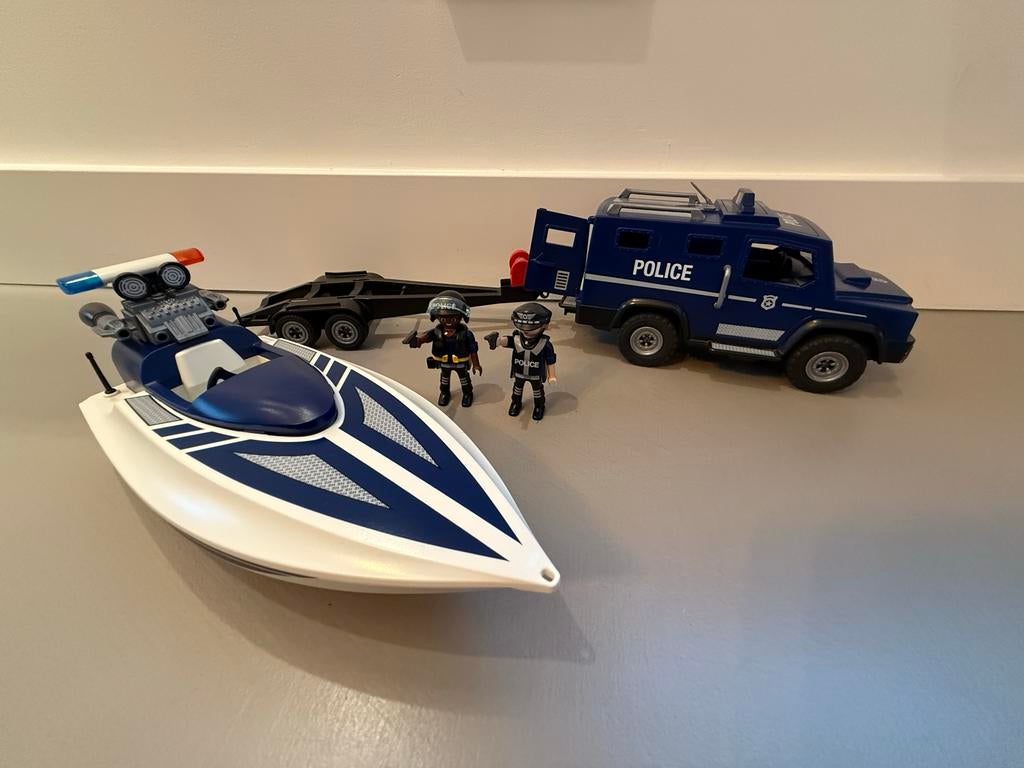 Playmobil Politie SUV & Speedboot (5187) - Zo goed als nieuw, Ophalen of Verzenden, Zo goed als nieuw, Complete set