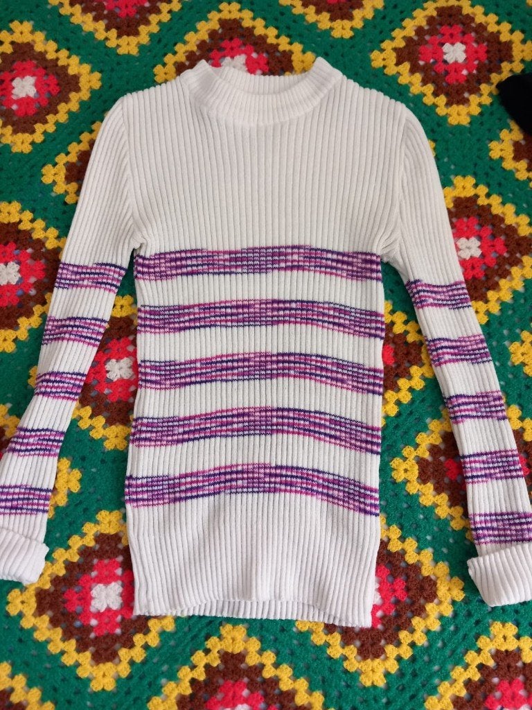 retro jaren 70 trui XS/S, Kleding | Dames, Ophalen of Verzenden, Gedragen, Maat 34 (XS) of kleiner, Meerkleurig