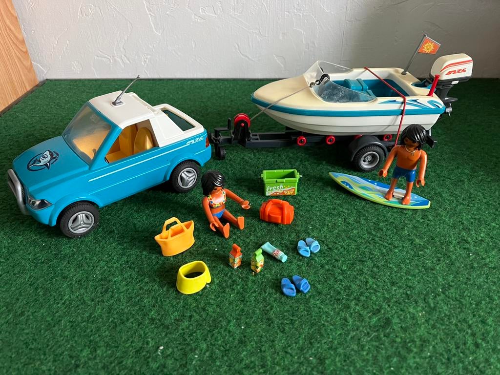 Playmobil 6864 auto met boot, Kinderen en Baby's, Speelgoed | Playmobil, Ophalen of Verzenden, Zo goed als nieuw