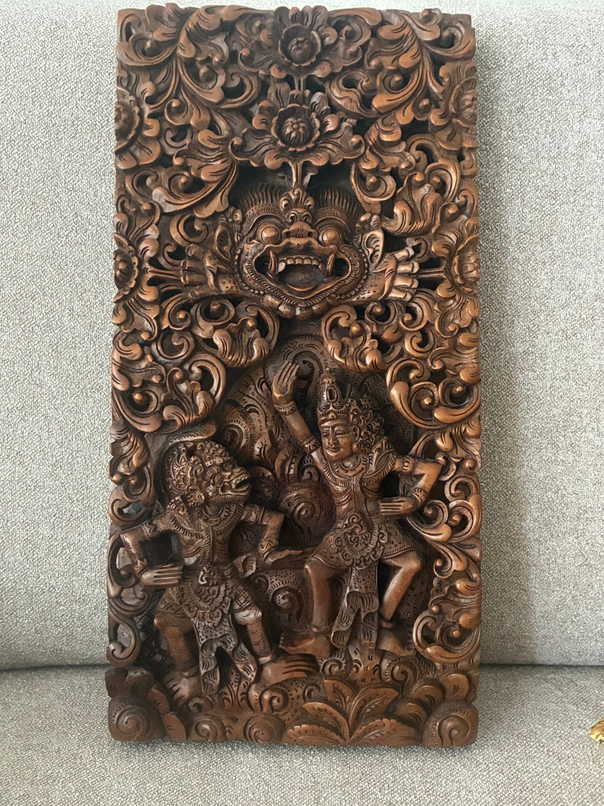 Oud Balinees houtsnijwerk Wandpaneel, Ophalen