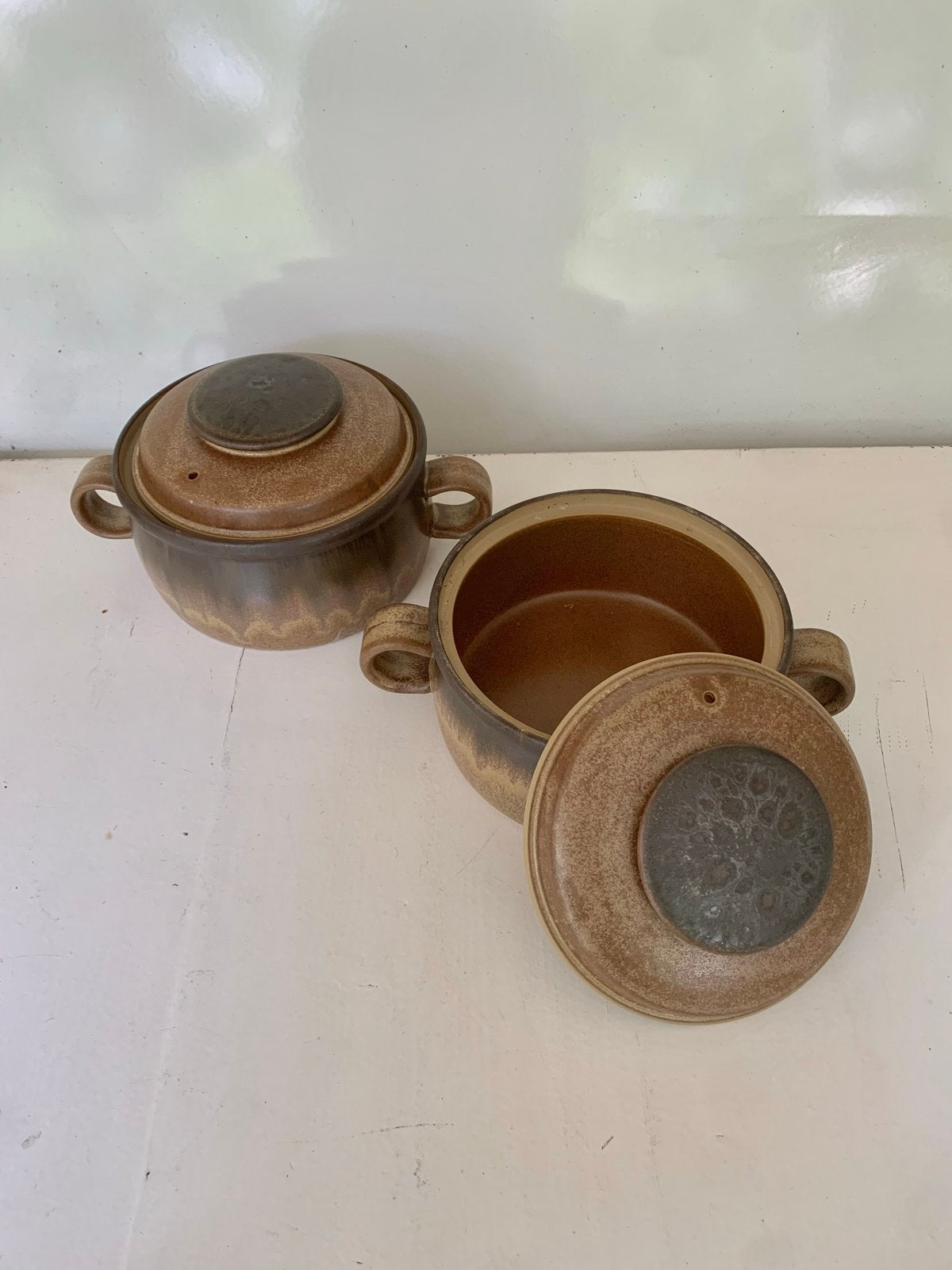 Vintage Aardewerk Pannen - Denby England, Gebruikt, Met deksel, Ophalen of Verzenden, Kookpan