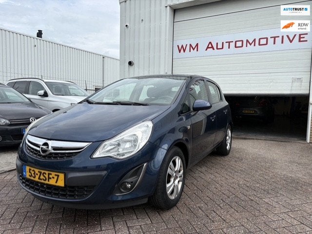 Opel Corsa 1.2-16V Design Edition, Auto's, Gebruikt, Zwart, 4 cilinders, Blauw