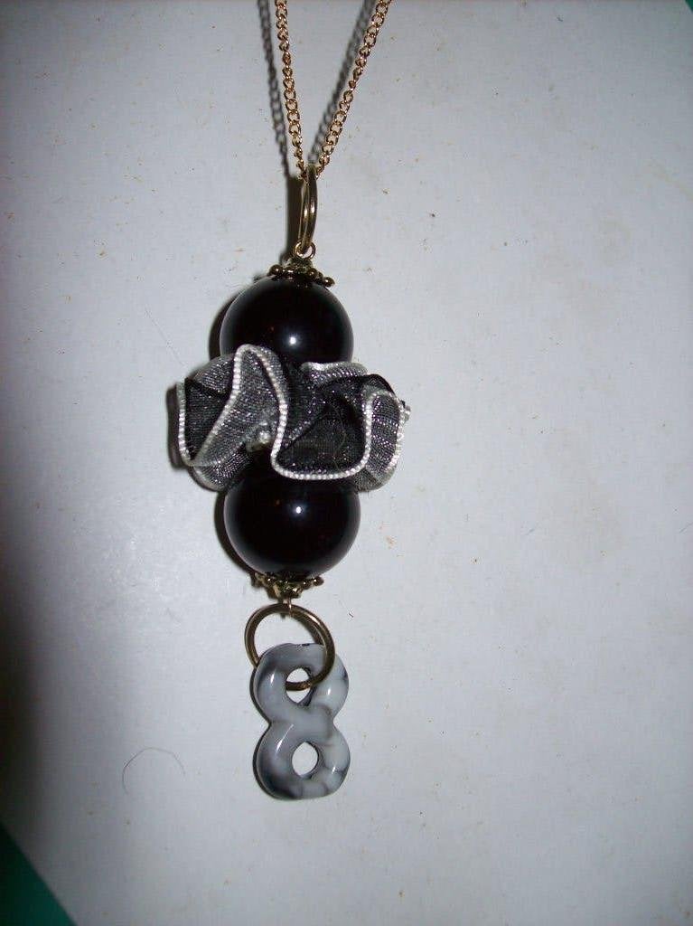 Ketting Goudkleur Mooie Zwart Grijze steen Hanger, Overige kleuren, Nieuw, Ophalen of Verzenden, Steen of Mineraal