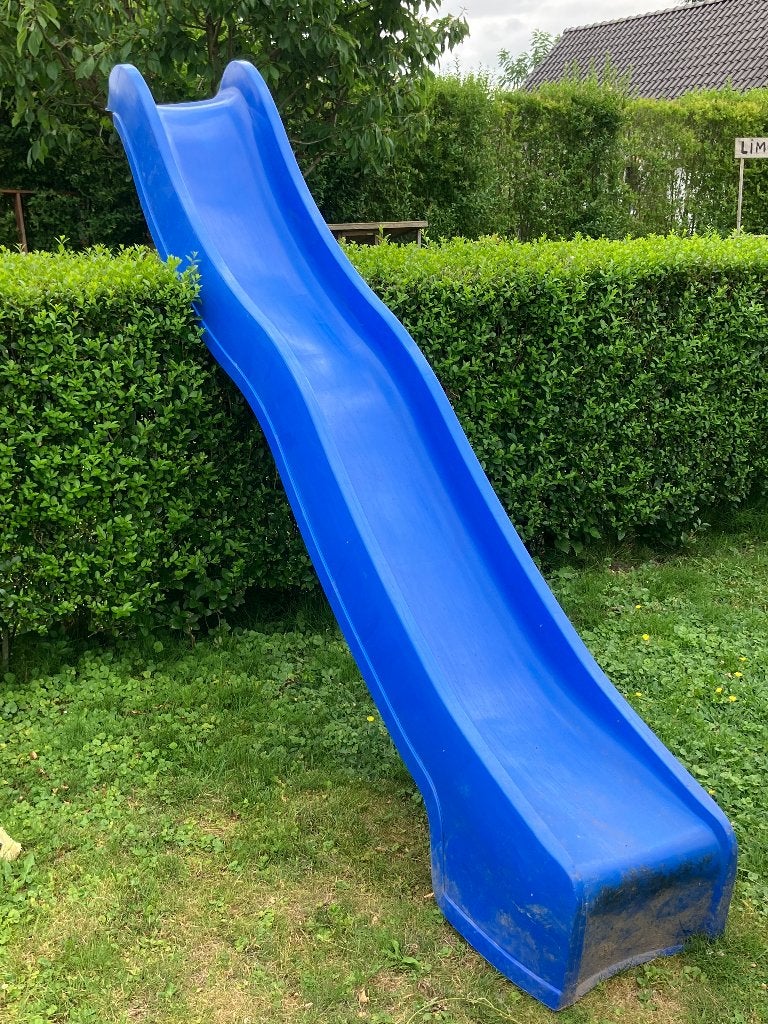 Glijbaan plastic blauw, Kinderen en Baby's, Speelgoed | Buiten | Speeltoestellen, Ophalen, Gebruikt, Glijbaan