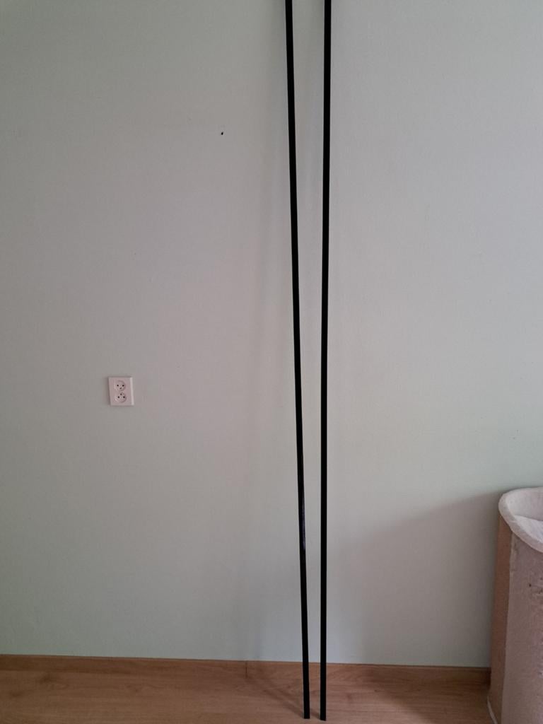 2x zwarte gordijnrails 243cm. Excl ophangsysteem., Ophalen, Nieuw, Zwart, Minder dan 100 cm