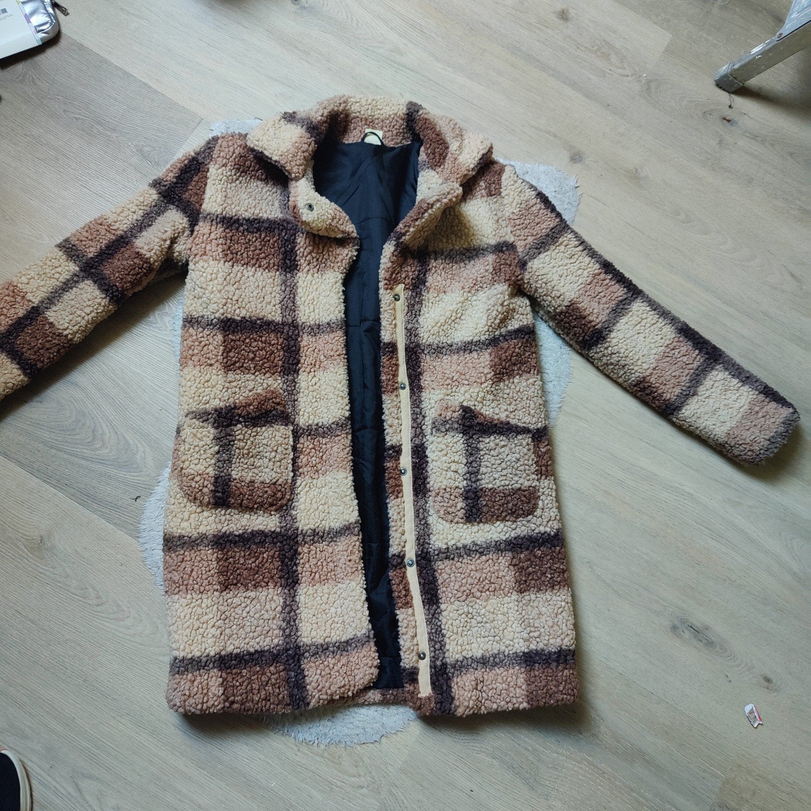 Hema geruite teddy jas maat 158/164, Meisje, Ophalen of Verzenden, Zo goed als nieuw, Hema