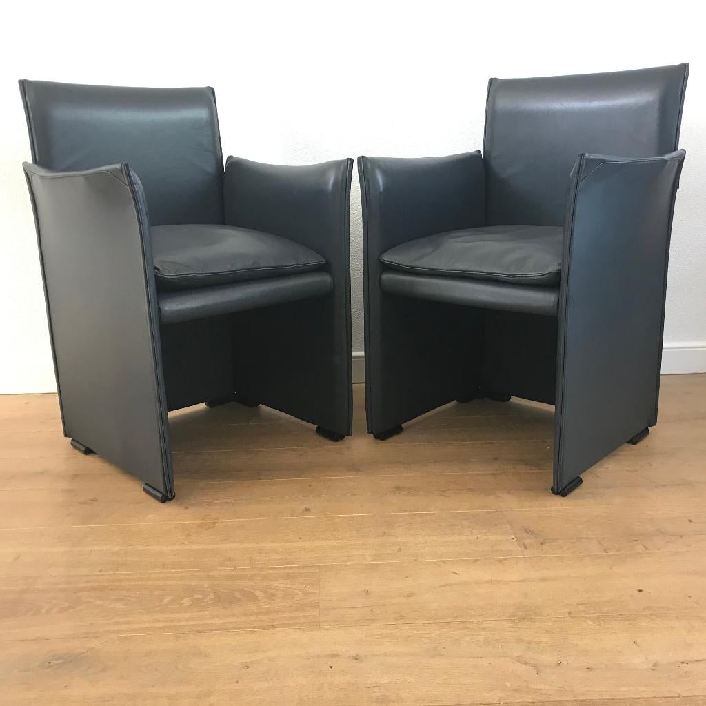 Set 2 Cassina 401 break Mario Bellini stoel stoelen vintage, Ophalen, Leer, Nvt, Eén