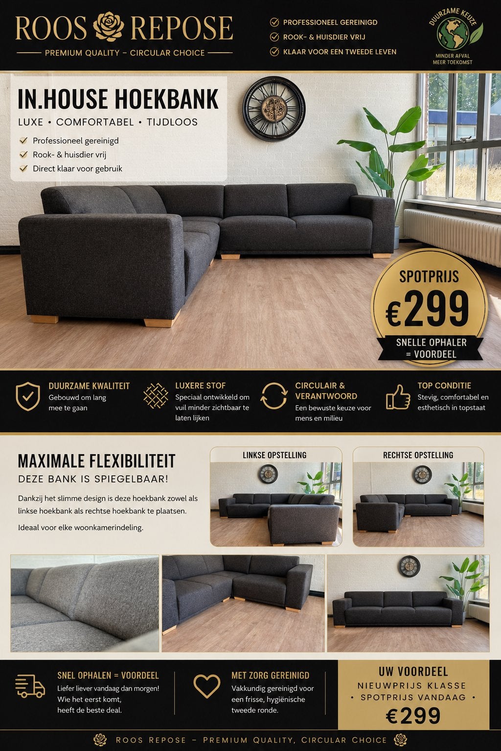 SPOTPRIJS €299 | Links én rechts te plaatsen | Gereinigd