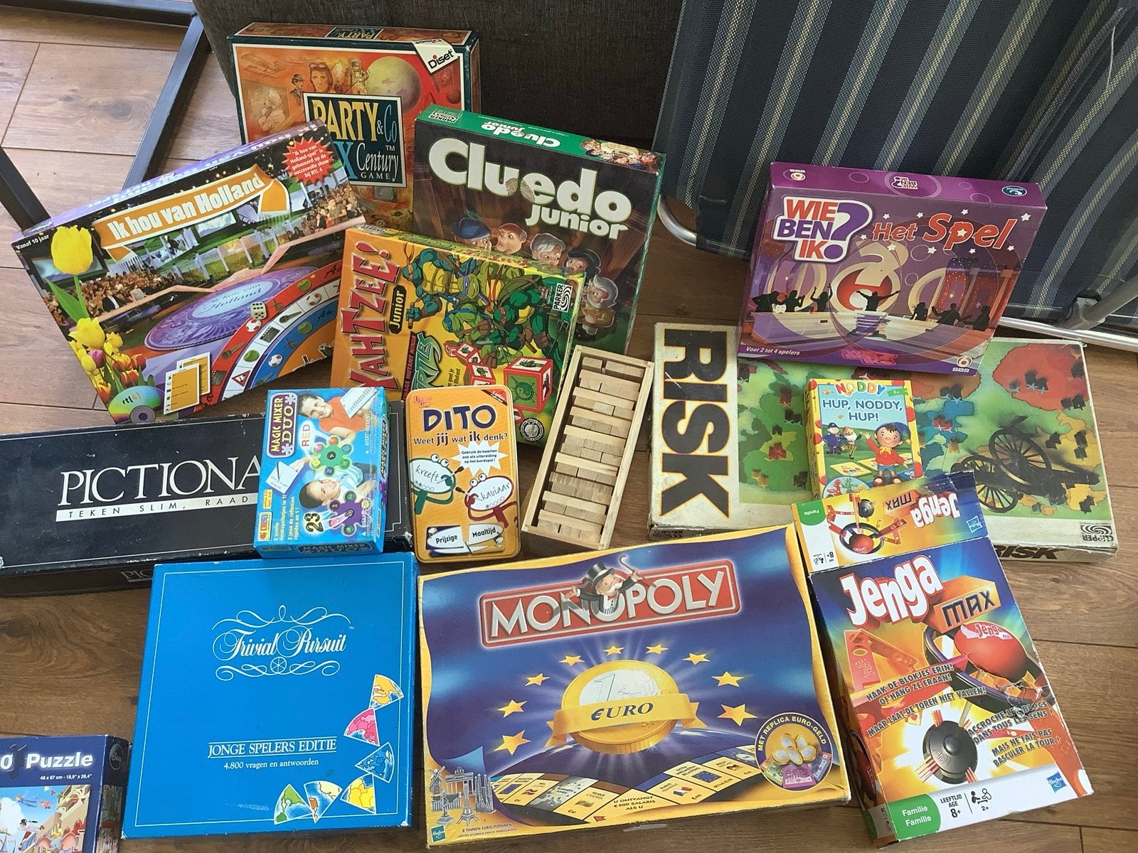 Diverse bordspellen: Monopoly, Risk, Jenga, Cluedo en meer, Drie of vier spelers, Ophalen of Verzenden, Gebruikt