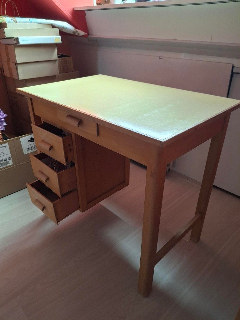 Mooi uniek vintage 'schooljuf' bureau (nu kinderbureau ?), Ophalen, Overige typen, Gebruikt, Vintage