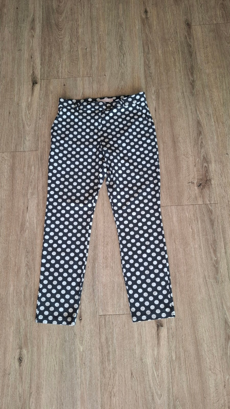 Studio Anneloes Travelstof Broek XS -Zwart met Witte Stippen, Kleding | Dames, Studio Anneloes, Zwart, Ophalen of Verzenden, Zo goed als nieuw